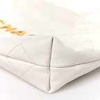 Shiny Calfskin Quilted Mini Chanel 22 White
