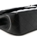 Lambskin Quilted Jumbo Double Flap Black