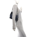 Metallic Caviar Quilted Mini Chanel 25 Handbag Dark Blue