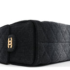 Washed Denim Quilted Mini Chanel 25 Handbag Black