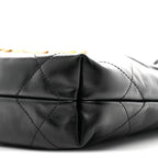 Shiny Calfskin Quilted Mini Chanel 22 Black