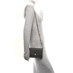 Caviar Quilted CC Turnlock Charm Wallet On Chain WOC Black