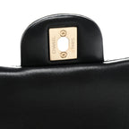 Lambskin Quilted Mini Rectangular Flap Black