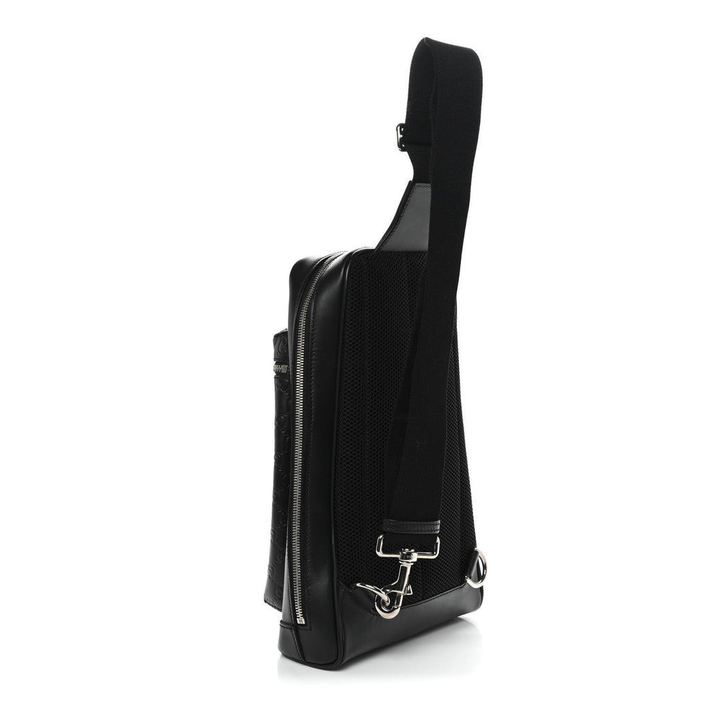Guccissima Sling Backpack Black